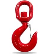 7 Ton Heavy Duty Swivel Hook, 360 Degree Crane Swivel Lifting Hook with Safety Latch, 15400 lbs R...