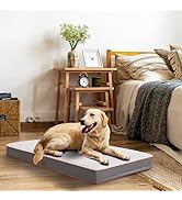 Orthopedic Dog Bed for Large Dogs - Big Waterproof Dog Crate Bed with Removable Washable Cover, E...