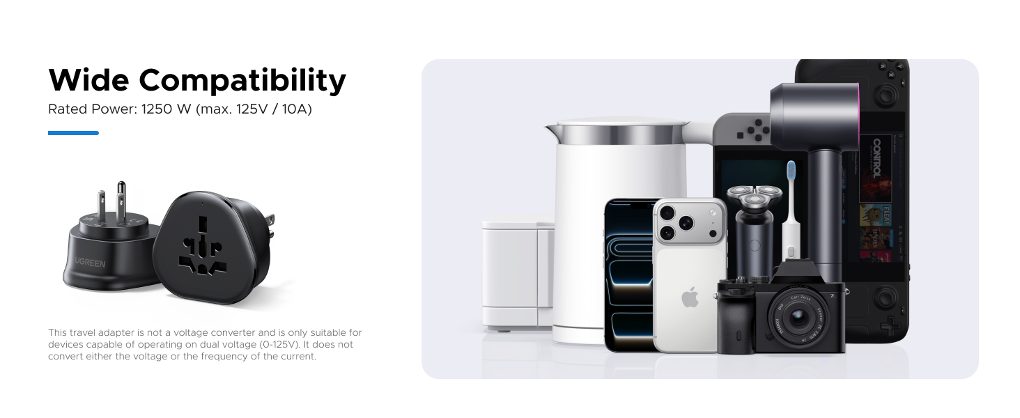 UGREEN us plug Travel adapter