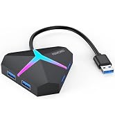 Multi USB Port Hub, 5Gbps High Speed Data Transfer USB 3.0 Multiport Adapter Expander 4 Port, Ext...