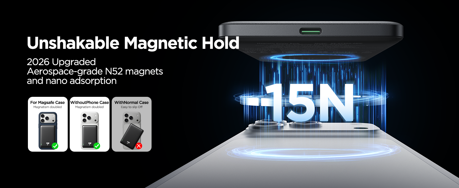 for Magsafe Power Bank,5000mAh Ultra Slim Magnetic Phone Charger Portable Magsafe Battery Pack