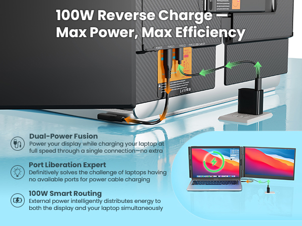100W Reverse Charge-Max Power, Max Efficiency