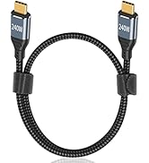 Poyiccot 240W USB C to USB C Cable 1.5ft, Type C to Type C Fast Charging, with PD 3.1 E-Mark Chip...
