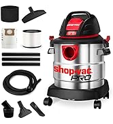 Shop-Vac 5 Gallon 4.5 Peak HP Wet/Dry Vacuum, Stainless Steel Tank, Portable Shop Vacuum with Fil...