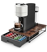 EVERIE Wooden Coffee Pod Storage Drawer for Nespresso VertuoLine Capsules, Large Capacity Counter...