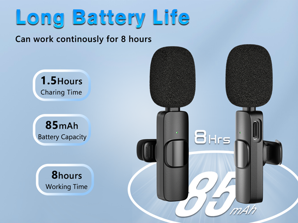 long battery life for working 8 hours