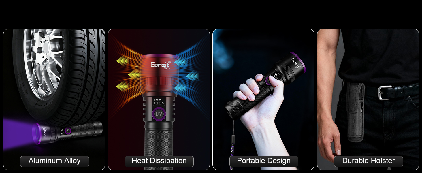 durable black light flashlight