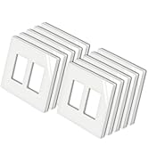 BESTTEN [10 Pack] 2 Gang Screwless Decorative Outlet Covers, Mid-Size Wall Plate, H4.88" x W4.93"...