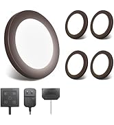 V4light LED Puck Lights 4 Pack, 6mm Ultra-Thin Plug in Under Cabinet Lighting with Touch Dimmer, ...