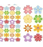G2PLUS 600PCS Flower Stickers, 8 Styles Spring Flower Stickers, 1.5in Small Flowers Stickers for ...
