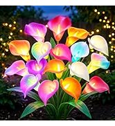 KOOPER Solar Lights Outdoor Decorative, Color Changing Solar Garden Lights With 10 Calla Lily Flo...