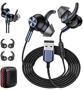 iMangoo USB Earbuds for PC Laptop Computer, 7.5FT Long Cord Lightweight Wired Headphones Magnetic...