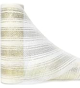 Ribbli Cream and Gold Metallic Mesh Ribbon Cream with Champagne Gold Foil and Thread,Christmas Ri...