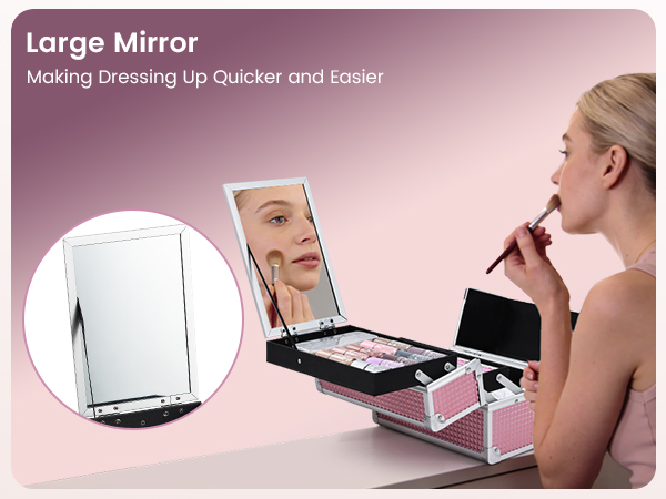 makeup box with mirror