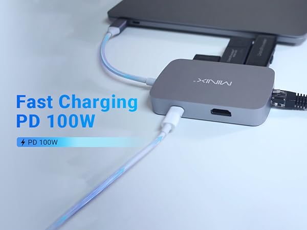 MINIX USB C Adapter, 7 in 1 USB C Hub