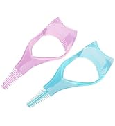 2Pcs Pink and Blue 3in1 Mascara Shield Guard Eyelash Brush Curler Guide Applicator Comb Makeup To...
