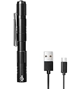 ELFGO Rechargeable Pen Light Flashlight, Zoomable LED Penlight Flashlight 3 Modes, 350 Lumens Poc...