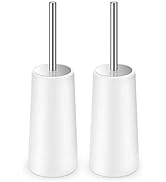 IXO Toilet Brush and Holder, 2 Pack Toilet Brush with 304 Stainless Steel Long Handle, Toilet Bow...