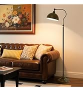 Bright Reading Floor Lamp with Remote Control and Bluetooth Dimming,Rustic Vintage Living Room Be...