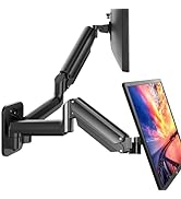 HUANUO Gaming Dual Monitor Wall Mount for 17-32 Inch Computer Screen Mount (4.4-17.6lbs Per Arm) ...