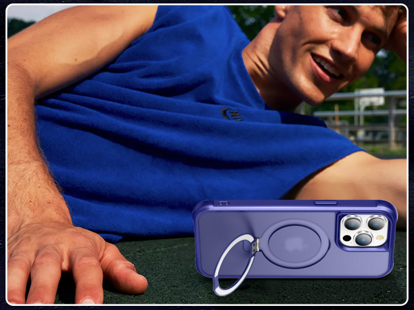 iPhone case with stand magsafe ring magnetic