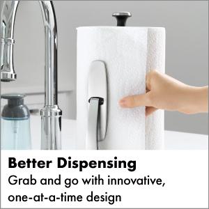 OXO Good Grips SimplyTear Standing Paper Towel Holder, Brushed Stainless Steel