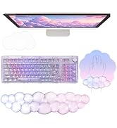 Gel Cloud Wrist Rest Keyboard Clear Mouse Pad with Wrist Rest Set 3PCS Ergonomic Acrylic Coaster ...
