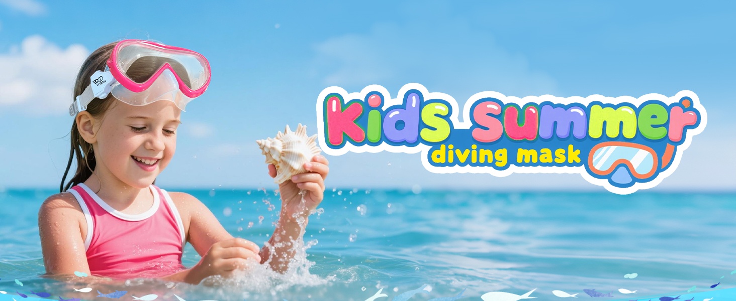 Kids Goggles with Nose Cover Kids Swim Goggles180° Clear View Snorkel Diving Mask for 5-15 Anti-Fog