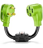 Overload Protector 30 Amp to 110 Volt RV Adapter Cord with Circuit Breaker, NEMA 14-50P to NEMA T...