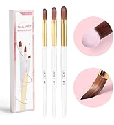 AIRSEE 3PCS Acrylic Nail Brush Set, Size 8/10/14 Beginner &amp; Professional Nail Brushes for Acrylic...