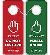 Do Not Disturb Door Hanger Sign, 2 Pack Double Sided, Red and Green, "Please Do Not Disturb" and ...