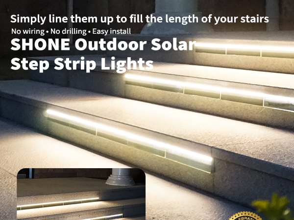 outdoor solar step lights for outside strip long large length staircases front door entrance yard