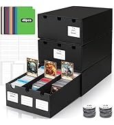 AOBOPLE Trading Card Storage Box,9000+ Cardboard Cards Organizer Box with 48 Card Dividers,Labels...