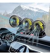 Dicross Triple-Head Fan for Car, Portable AC for Car with 360° Rotation Cigarette Lighter Plug fo...