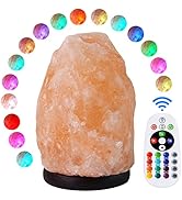 pursalt Himalayan Salt Lamp 7 Inches (5-6 Lbs) with Upgraded Remote Control, Adjustable 16 Color ...