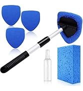 Windshield Cleaner Tool - Car Interior&amp;Exterior Window Cleaning Kit with Extendable Handle &amp; 4 Mi...