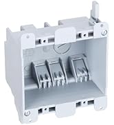 LEONLITE 2 Gang Old Work Electrical Outlet Box, Two Gang Ultra-deep 25 Cubic Inch Device Box, PVC...