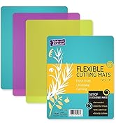 Nicole Home Collection Flexible Cutting Mats Set of 3 - BPA-Free Plastic Color-Coded Kitchen Chop...