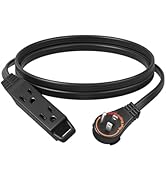 DEWENWILS 6FT Flat Plug Extension Cord, 360° Rotating Plug, 3 Prong Ultra Thin Power Strip, 13A/1...