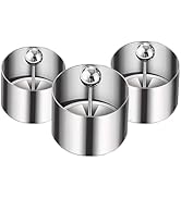Set of 3 - Round Stainless Steel Cake Rings, Mousse Cake Ring Mold with Press Set