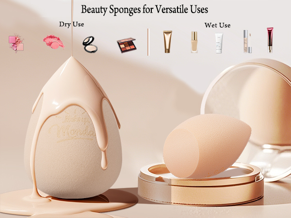 Real Perfection Makeup Sponge Set Blender Sponges Beauty Blenders Beauty Sponges Beige