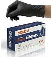 Amarynth 4mil Black Nitrile Gloves Xlarge – Disposable, Powder-Free, Latex-Free, Chemical Resista...