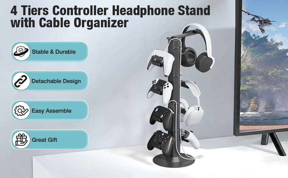 Controller &amp;amp; Headset Holder Stand