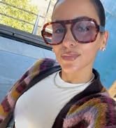 ADE WU Trendy Square Sunglasses for Women Men,Vintage Square Aviator Sunglasses Fashion 70s Inspi...