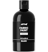 ARTME Black Fabric Paint, 8.45 oz (250 ml) Fabric Paint for Clothes Permanent, Non-Toxic Clothing...