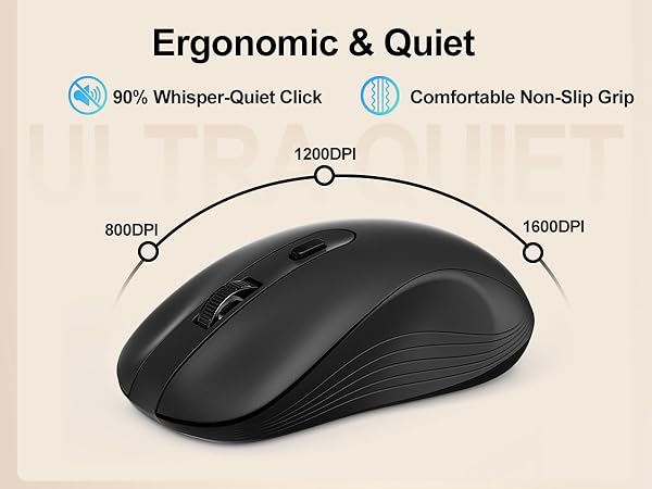 quiet and ergonomic mouse