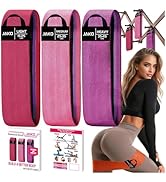Hip Resistance Bands for Working Out, Non-Slip Fabric Elastic Exercise Bands for Strength Trainin...