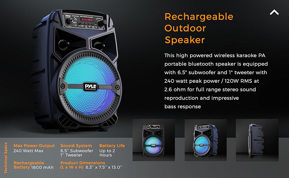 Outdoor speaker, Portable speaker, Pyle Speaker, Bluetooth speaker, Party Speaker, Speaker