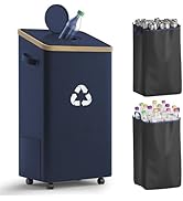 Eikovia 26 Gallon Recycling Bin for Kitchen, 100L Recycle Bin with Lid, Recycle Bins for Kitchen ...
