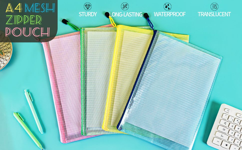 4 pack a4 zipper pouches